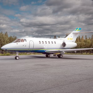 exterior photography of a Hawker 800xp