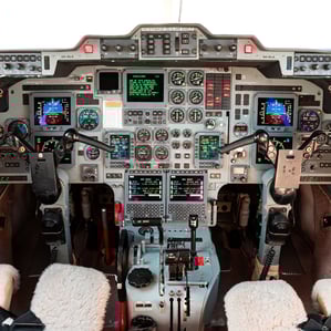 photo of a hawker 800xp private jet cockpit