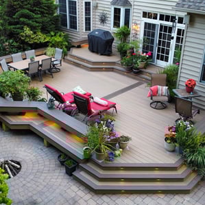 custom hardwood deck installation in Palo Alto backyard