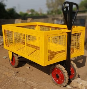 A yellow heavy duty trolley has 500 kg loading capacity.