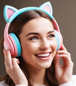 Wireless Bluetooth cat ear headphones – fun, colorful, and designed for ultimate comfort.