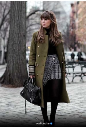 LOOK ELEGANTE COM SOBRETUDO VERDE