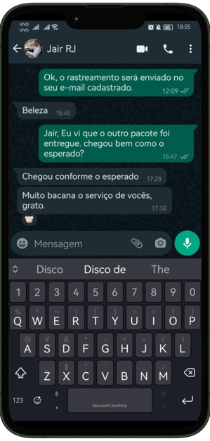 print de uma conversa de whatsapp