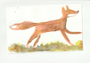 an ink drawing of a fox 