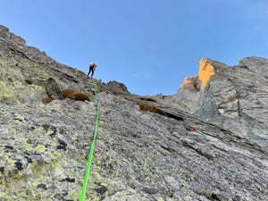Abseiling from Piz Badil