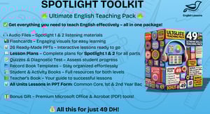 Spotlight 1 lesson plans, Spotlight 2 lesson plans, Spotlight 1 and 2 toolkit