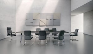 Conference room featuring Mavis chairs around a modern table