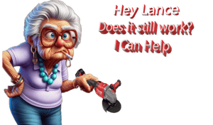 a cartoon character with a woman holding a angle grinder Visual Communication Graphic designer Lance