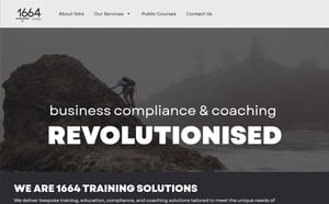 Screenshot of 1664 Training Solutions homepage