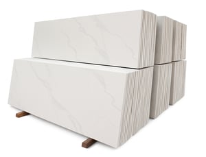 a stack of white quartz with white background