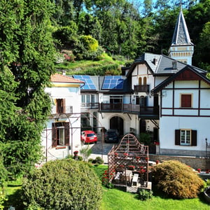 aaerial view of the main villa in villa ombrosa