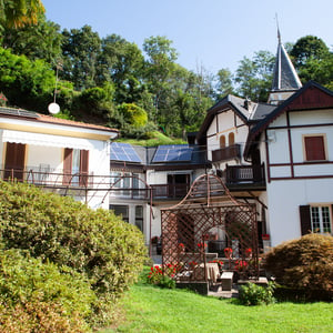 view of villa ombrosa from garden