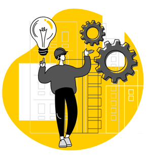 image of a person providing services to business