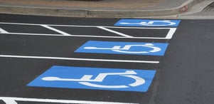 parking lot handicap markers newly painted