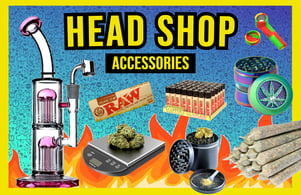 Smoking papers, bongs and grinders, measuring scale for sale