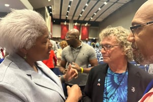Steve and Kenton Barnes speaking with Donna Brazile