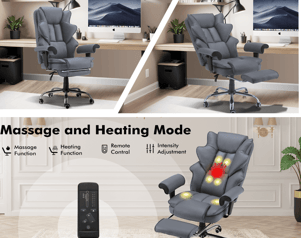 Desk chair with massage and heat options