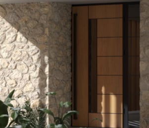 a modern front door with a modern design