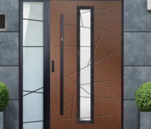 a modern front door with a modern design