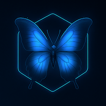 Blue Butterfly with geometrical shape