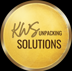 a gold logo for the KWS unpacking solution