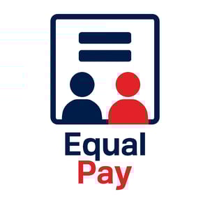 a person is shown in the image, with the words equal pay