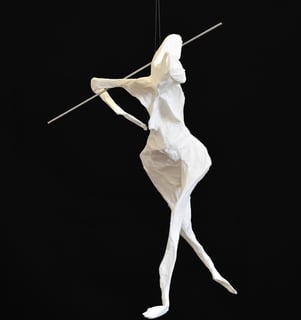 mobile sculpture papier personnage mouvement