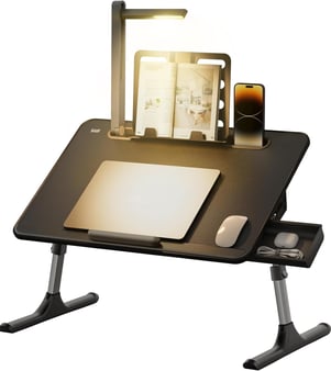 Adjustable Laptop Table with LED Desk Light