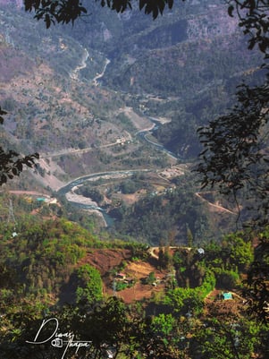 view of river tista from namchi