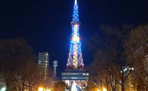 Sapporo TV tower nocą
