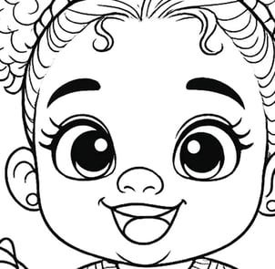 cute african baby coloring page
