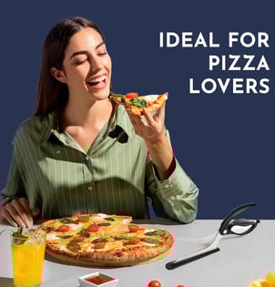 Pizza scissors with built-in spatula for easy slicing and serving