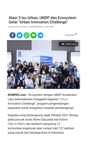 Kompas Media Urban Innovation Challenge Startup Launchpad