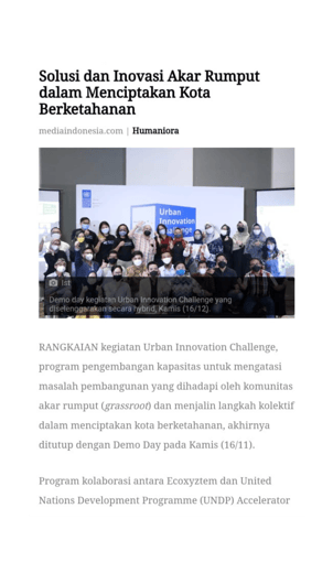 Media Indonesia Urban Innovation Challenge Startup Launchpad