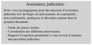 Tableau explicatif de l'assistance judiciaire