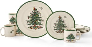 Spode Christmas Tree Divided Server, 9-Inch Round Festive Serveware