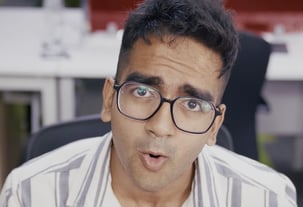 a man with glasses and a striped shirt, Woohoo, Pinelabs, Ad film, One For Love, Aditya Satyajit