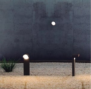Conjunto de balizas de exterior 02 para iluminación de caminos y jardines, diseño moderno