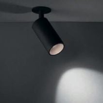 Foco empotrable direccional AVI de techo negro, iluminación puntual moderna