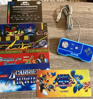 Evercade Alpha Mega Man Marquee Mylars and Gamepad