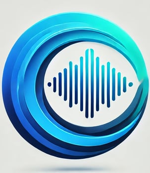 an circular icon with concentric circles on the outside, with an acoustic sound wave in the middle