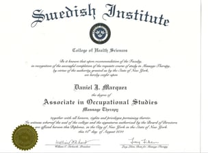 Daniel associate degree in Massage therapy