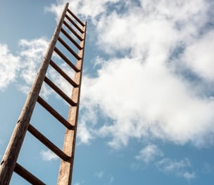 Ladder reaching sky high-resembling high performance and talent growth