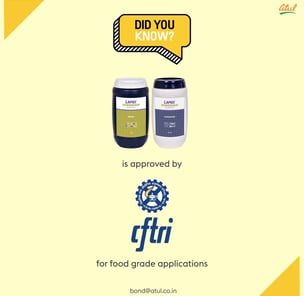 lapox powergrip epoxy adhesive is approved by CFTRI for food grade applications.
