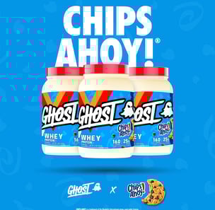 a couple of bottles of chips and chips on a blue background