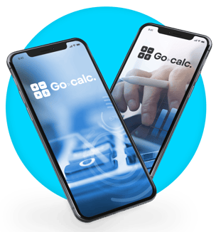 Celular com logo (Go Calc.) - Empresa de cálculos trabalhistas