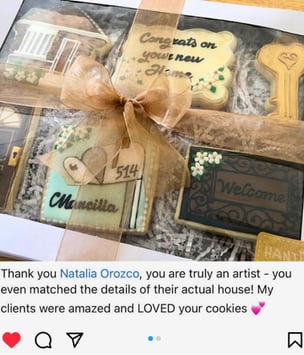 Customer review praising Natalia’s handmCustomer review expressing love for Natalia’s handmade cookies from Chocos Cookies Ca
