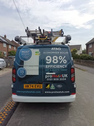 company van with signage