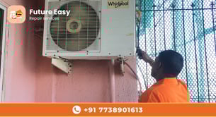 Technician repairing ac.