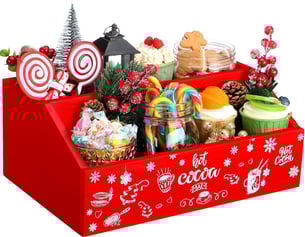 Soaoo Christmas Hot Cocoa Bar Wood Storage Box